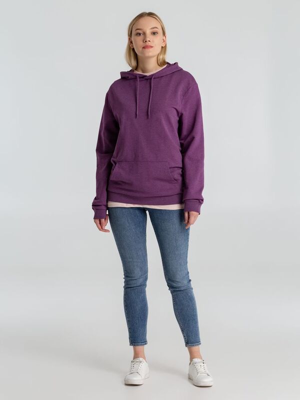 Толстовка с капюшоном унисекс Hoodie, фиолетовый меланж арт.WU03W616