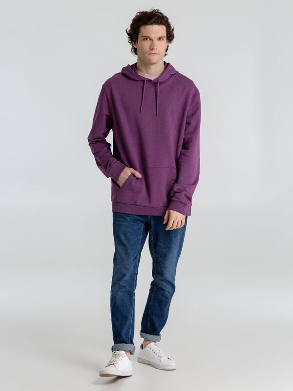 Толстовка с капюшоном унисекс Hoodie, фиолетовый меланж арт.WU03W616