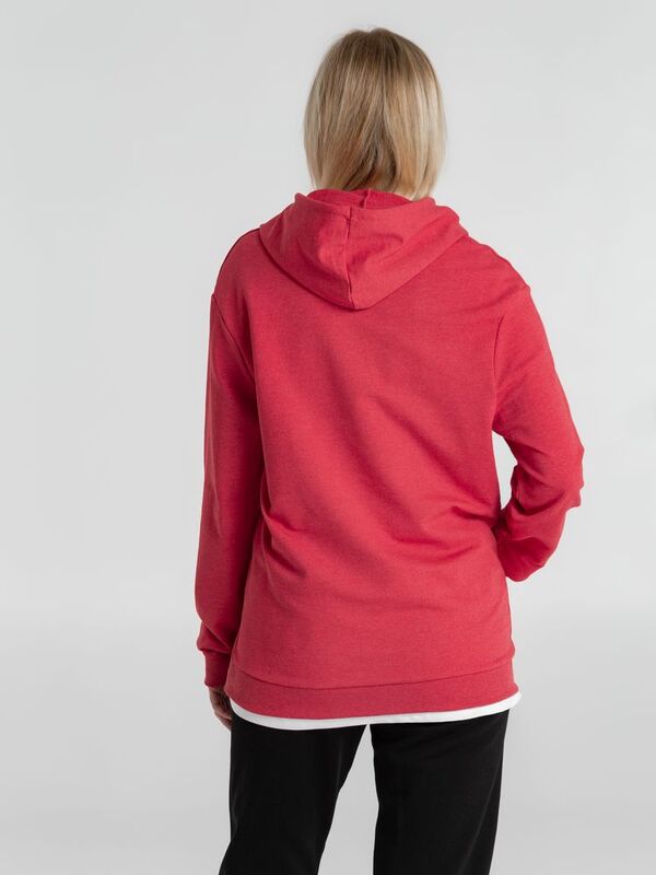 Толстовка с капюшоном унисекс Hoodie, красный меланж арт.WU03W617