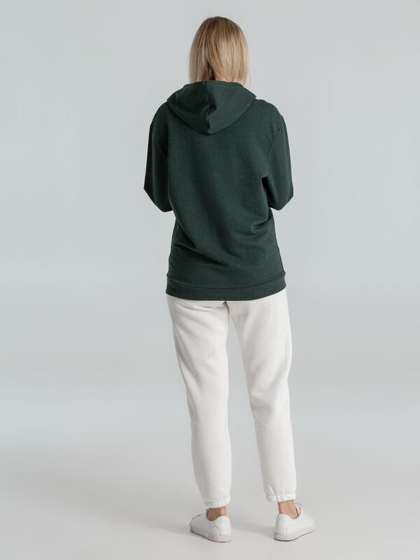 Толстовка с капюшоном унисекс Hoodie, темно-зеленый меланж арт.WU03W618