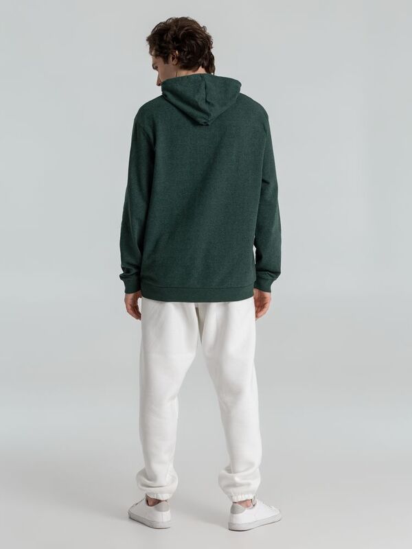 Толстовка с капюшоном унисекс Hoodie, темно-зеленый меланж арт.WU03W618