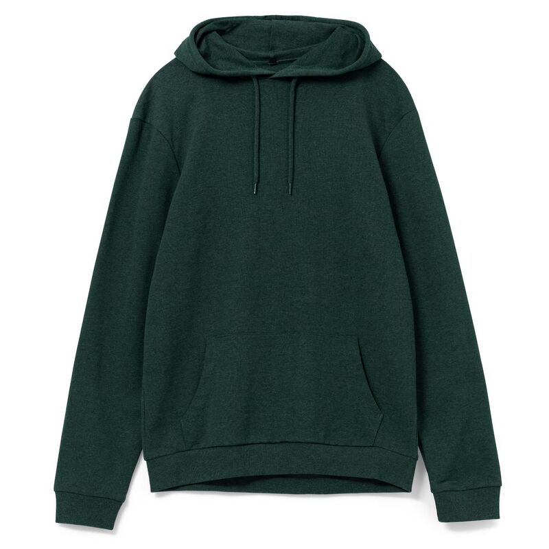 Толстовка с капюшоном унисекс Hoodie, темно-зеленый меланж арт.WU03W618