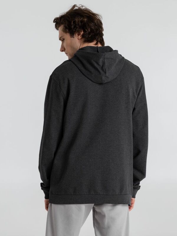 Толстовка с капюшоном унисекс Hoodie, серый меланж (антрацит) арт.WU03W625