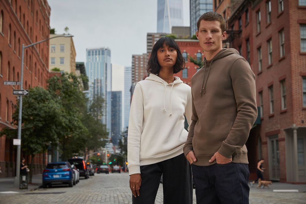 Толстовка с капюшоном женская BNC Inspire (Organic), серо-голубая арт.WW34B457