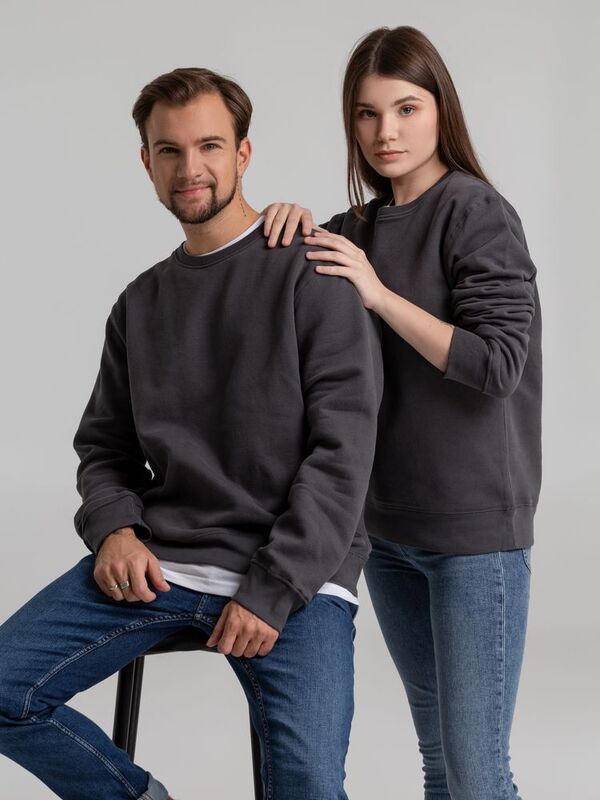 Свитшот унисекс King, темно-серый арт.WU01K669