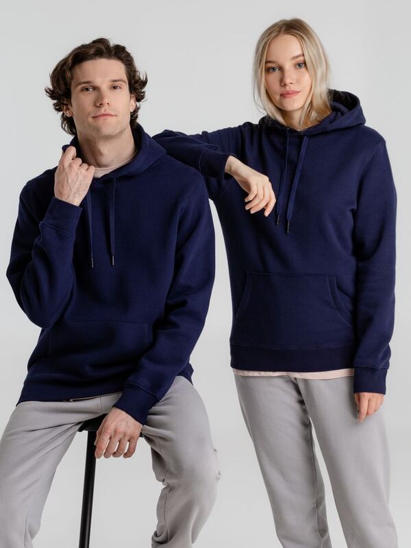 Толстовка с капюшоном унисекс King, темно-синяя арт.WU02K006