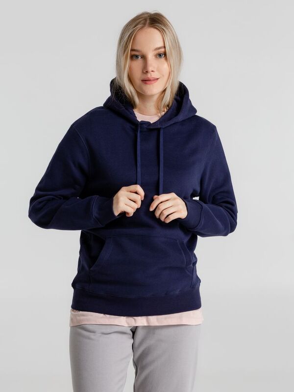 Толстовка с капюшоном унисекс King, темно-синяя арт.WU02K006