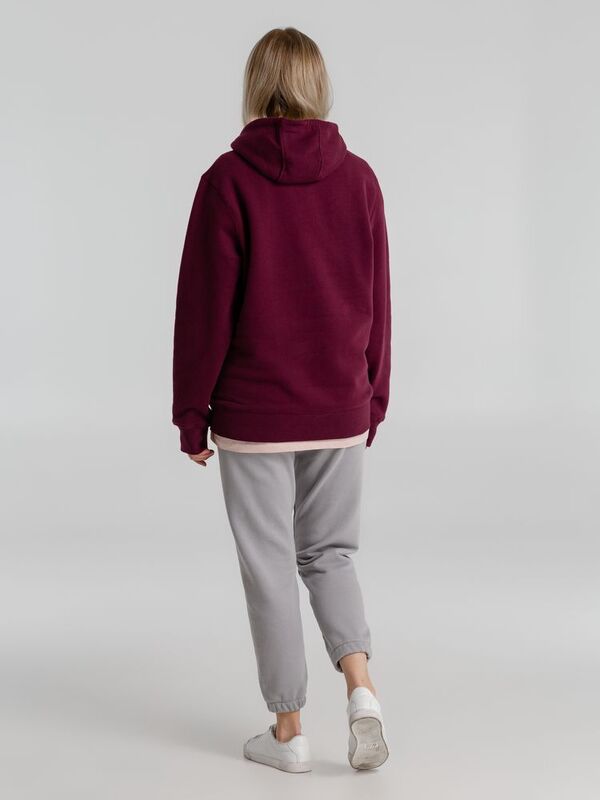 Толстовка с капюшоном унисекс King, бордовая арт.WU02K369