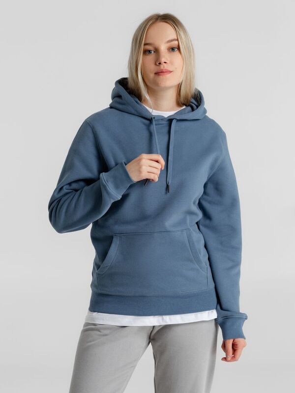 Толстовка с капюшоном унисекс King, серо-синяя арт.WU02K461