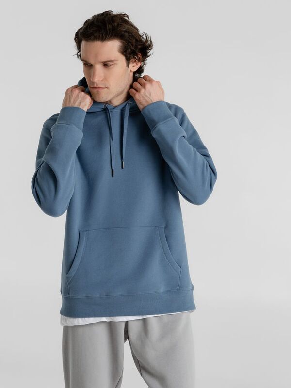 Толстовка с капюшоном унисекс King, серо-синяя арт.WU02K461