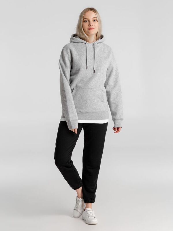 Толстовка с капюшоном унисекс King, серый меланж арт.WU02K610