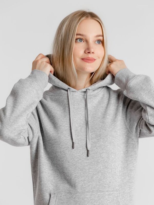 Толстовка с капюшоном унисекс King, серый меланж арт.WU02K610