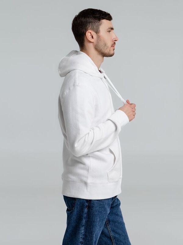 Толстовка на молнии с капюшоном унисекс King, белая арт.WU03K001