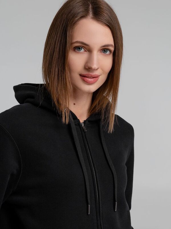 Толстовка на молнии с капюшоном унисекс King, черная арт.WU03K005