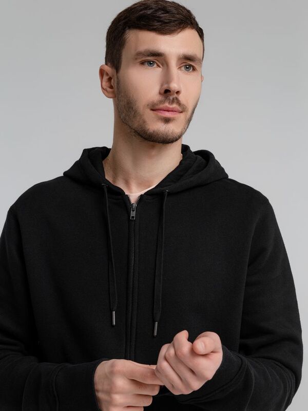 Толстовка на молнии с капюшоном унисекс King, черная арт.WU03K005