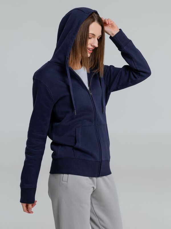 Толстовка на молнии с капюшоном унисекс King, темно-синяя арт.WU03K006