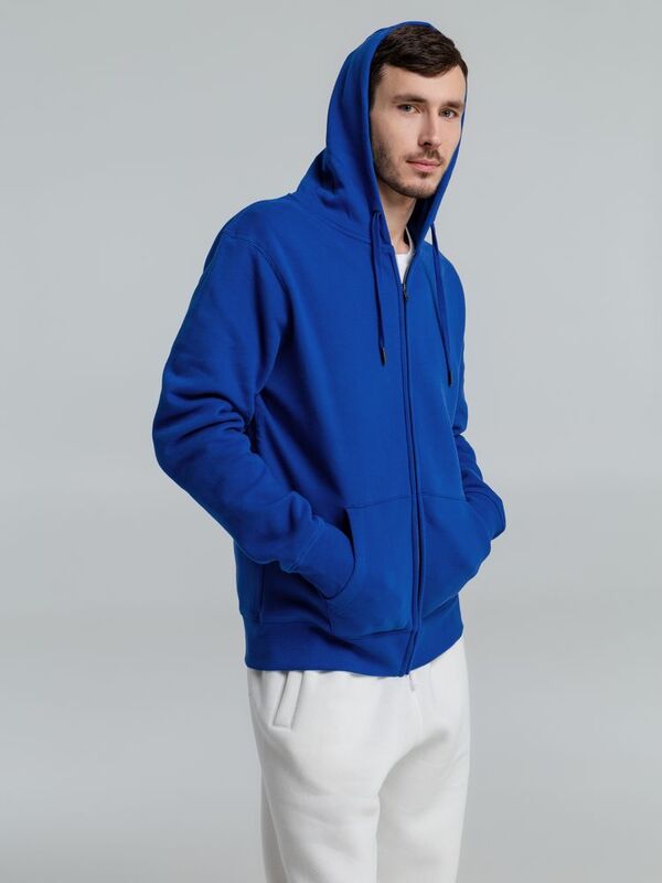Толстовка на молнии с капюшоном унисекс King, ярко-синяя арт.WU03K453