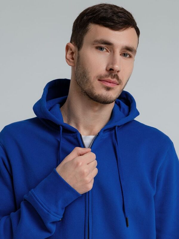 Толстовка на молнии с капюшоном унисекс King, ярко-синяя арт.WU03K453