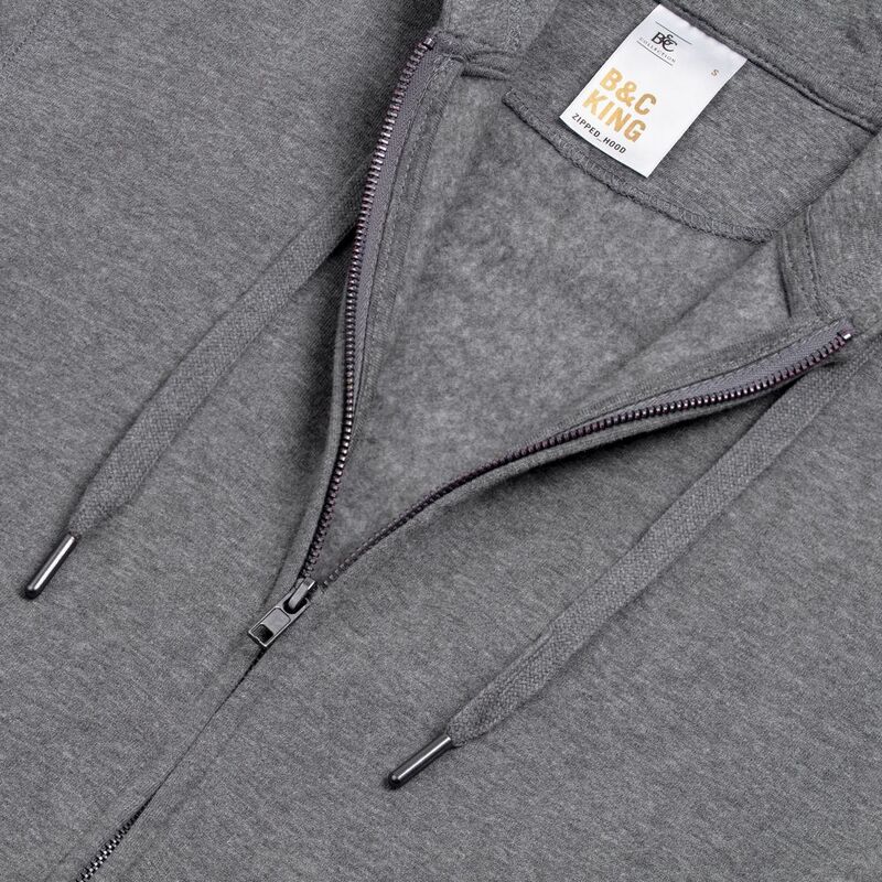 Толстовка на молнии с капюшоном унисекс King, темно-серый меланж арт.WU03K623