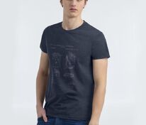 Футболка приталенная Old Patents. Lighter, синий меланж арт.70754.40