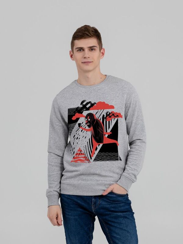 Свитшот &laquo;Преодолень&raquo;, серый меланж арт.70759.11