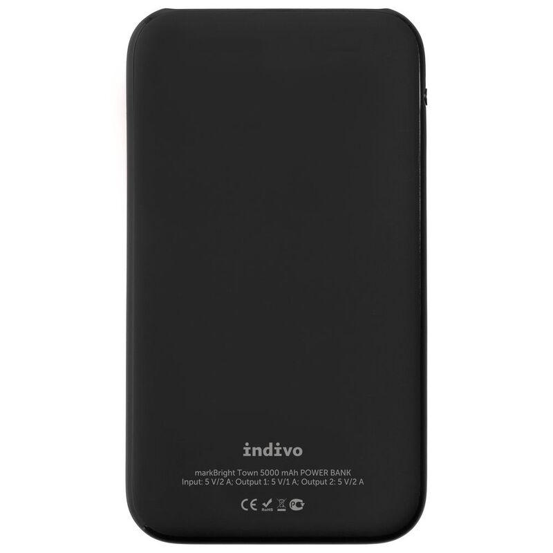 Аккумулятор с подсветкой markBright Town, 5000 мАч, черный арт.15555.30