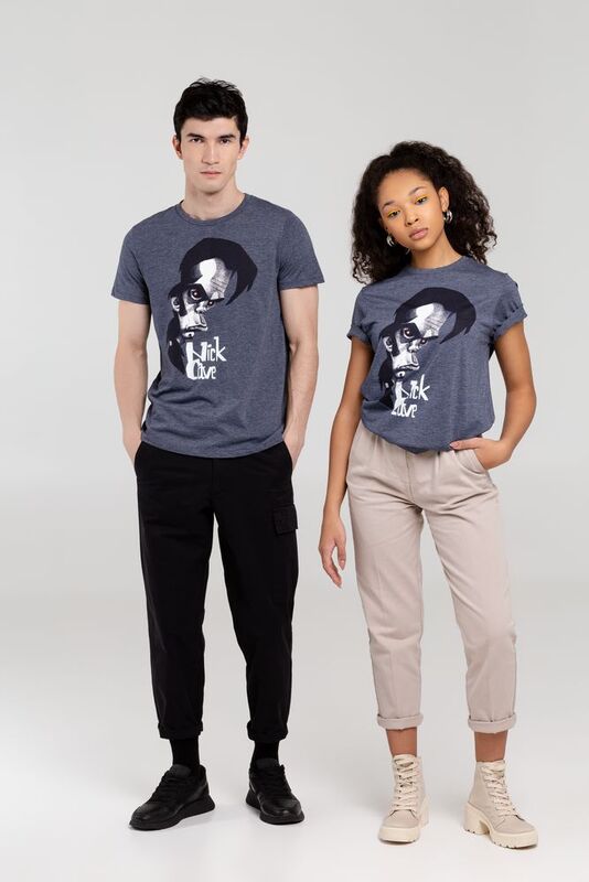 Футболка &laquo;Меламед. Nick Cave&raquo;, темно-синий меланж арт.70914.40