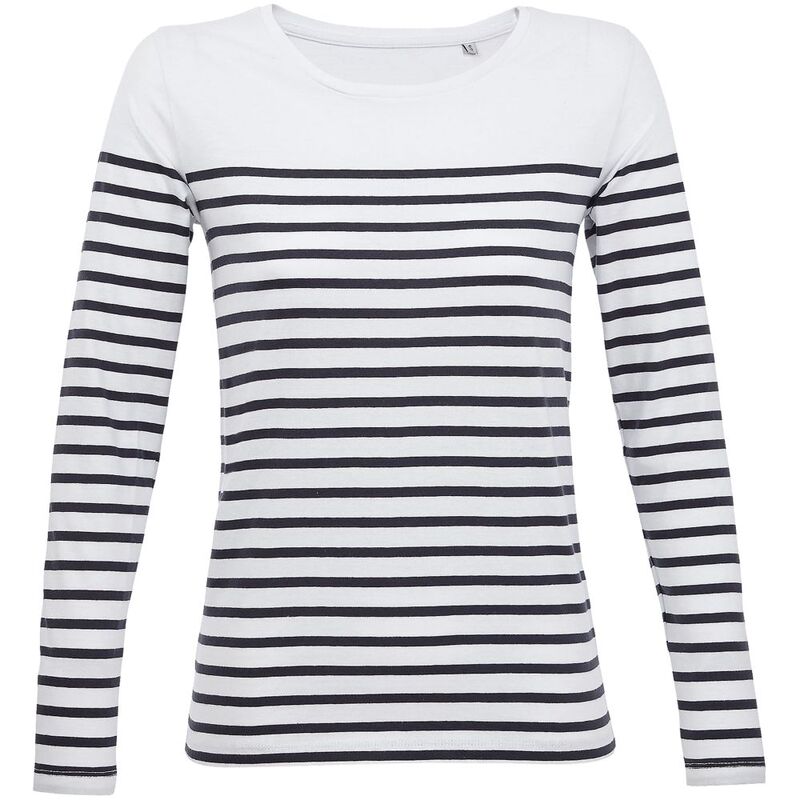 Футболка женская с длинным рукавом Matelot LSL Women, белая с синим арт.03100904