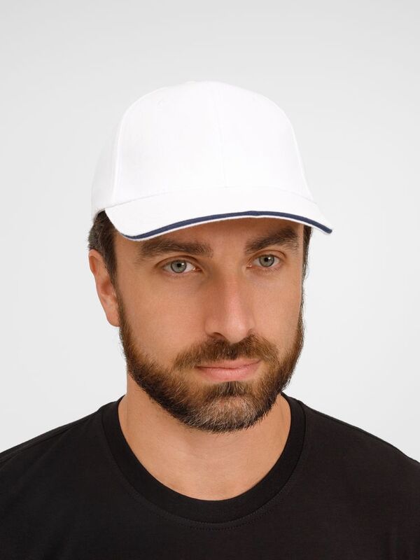 Бейсболка Buffalo, белая с темно-синим арт.6404.64