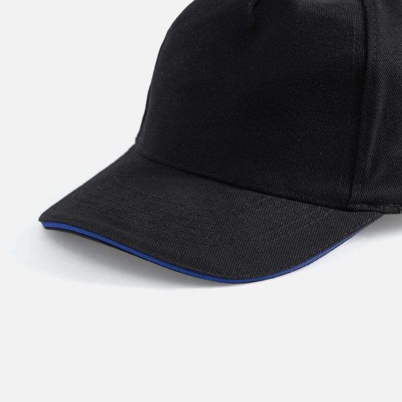 Бейсболка Long Beach, черная с ярко-синим арт.00594916TUN