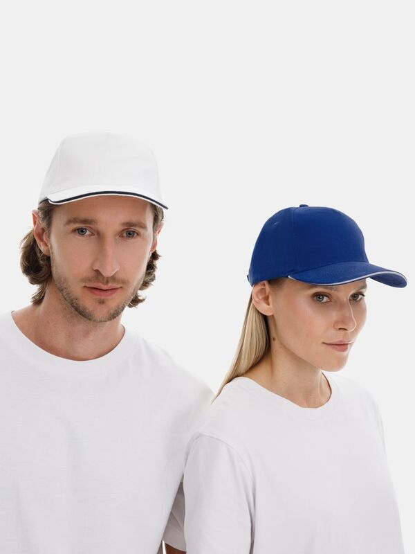 Бейсболка Long Beach, белая с темно-синим арт.00594989TUN