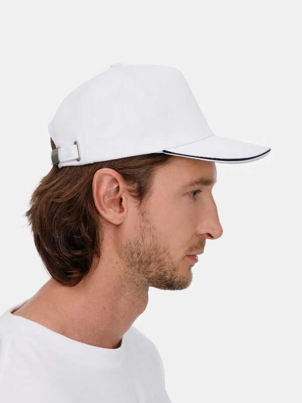 Бейсболка Long Beach, белая с темно-синим арт.00594989TUN