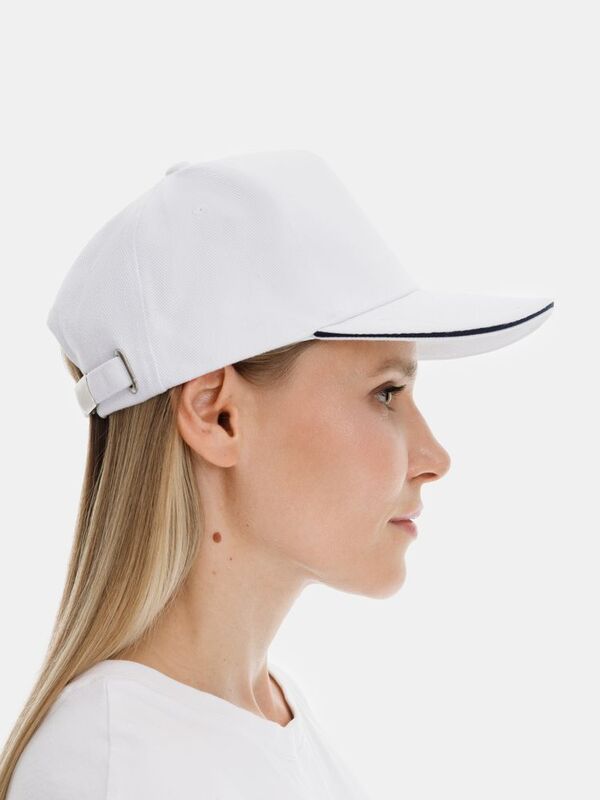 Бейсболка Long Beach, белая с темно-синим арт.00594989TUN