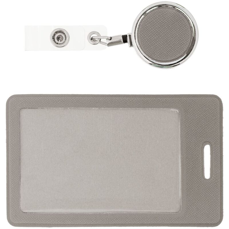 Чехол для пропуска с ретрактором Devon, серый арт.10987.10