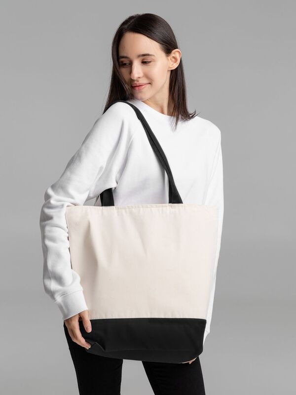 Сумка для покупок на молнии Shopaholic Zip, неокрашенная с черным арт.11683.30