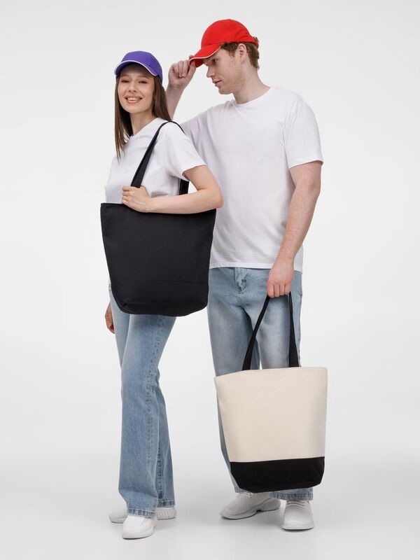 Сумка для покупок на молнии Shopaholic Zip, неокрашенная с черным арт.11683.30