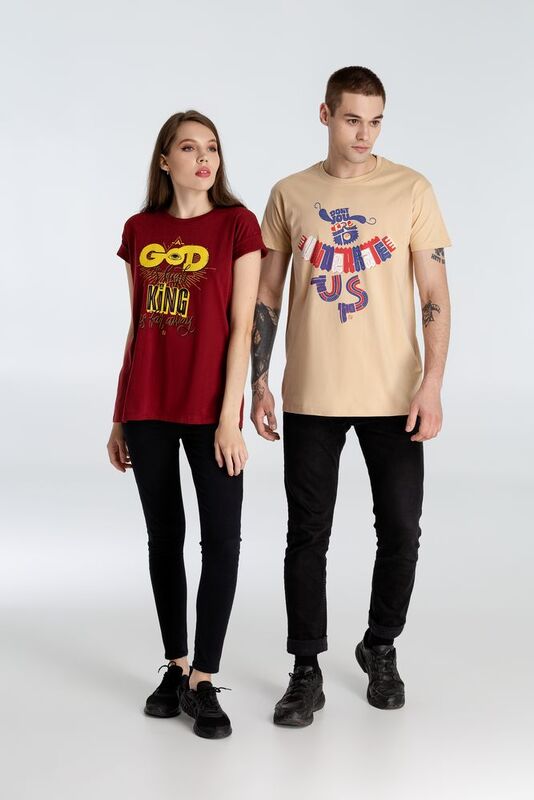 Футболка A God is High, гранатово-красная арт.70965.51