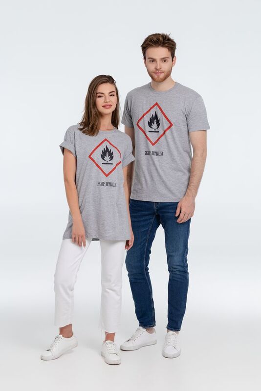 Футболка &laquo;Жар-птица&raquo;, серый меланж арт.71008.11
