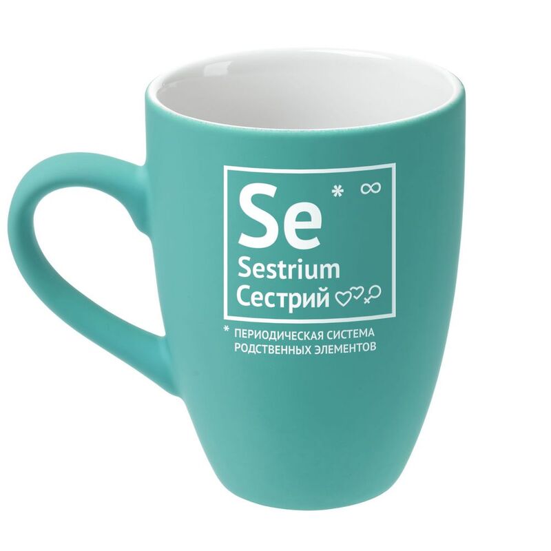Кружка &laquo;Сестрий&raquo; с покрытием софт-тач, бирюзовая арт.70228.49