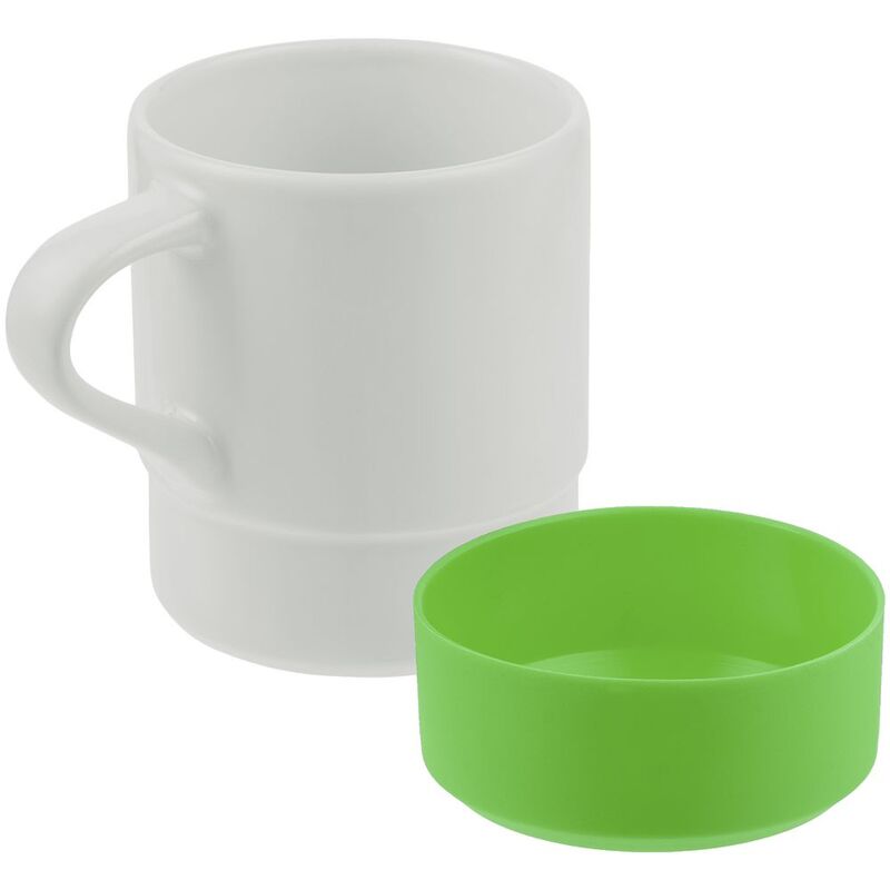 Кружка с силиконовой подставкой Protege, зеленое яблоко арт.12892.91