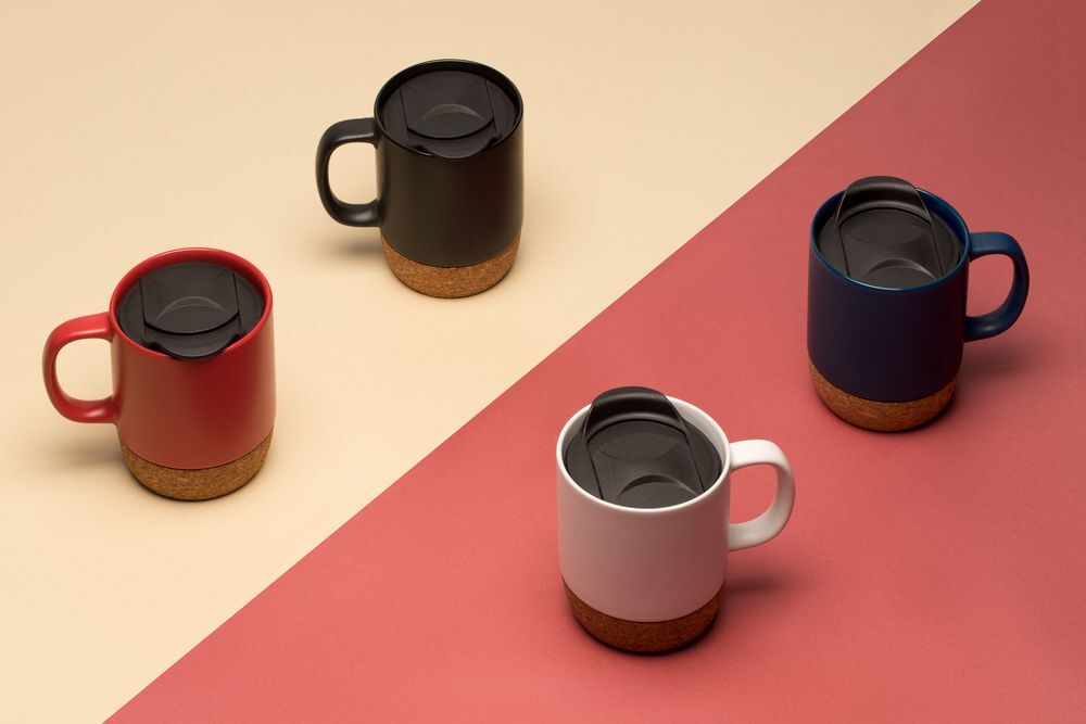 Кружка с пробковой подставкой Corky Walk, красная арт.12893.50