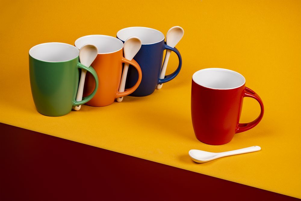 Кружка с ложкой Cheer Up, ver.2, синяя арт.14665.40