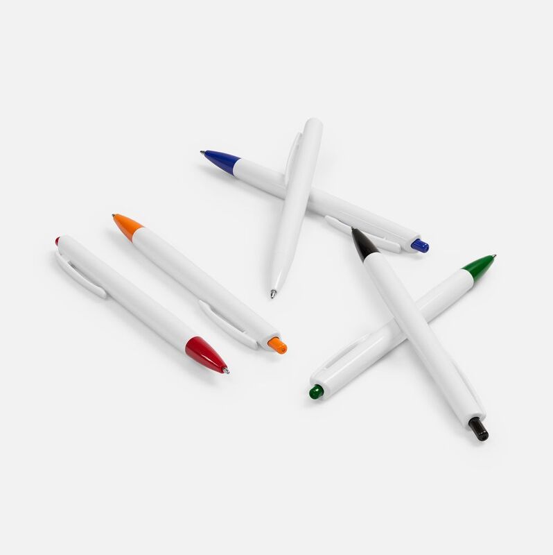 Ручка шариковая Tick, белая с черным арт.15906.63