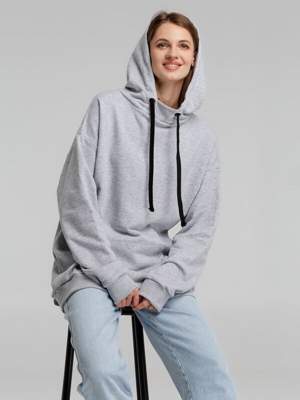 Худи оверсайз &laquo;Чистая соль&raquo;, серый меланж арт.71171.11