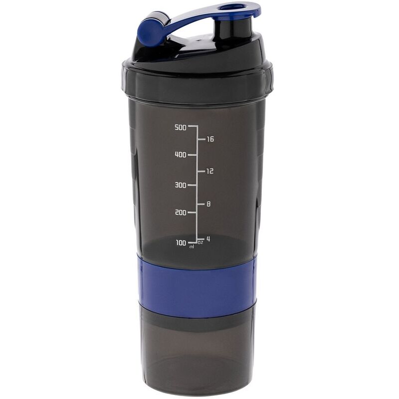 Спортивный шейкер с контейнером Tonus, черно-синий арт.17053.34