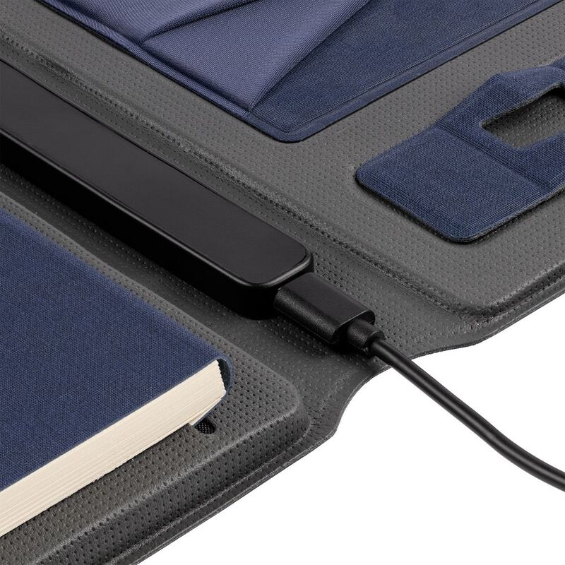 Органайзер с блокнотом и аккумулятором Oiro, синий арт.22001.40