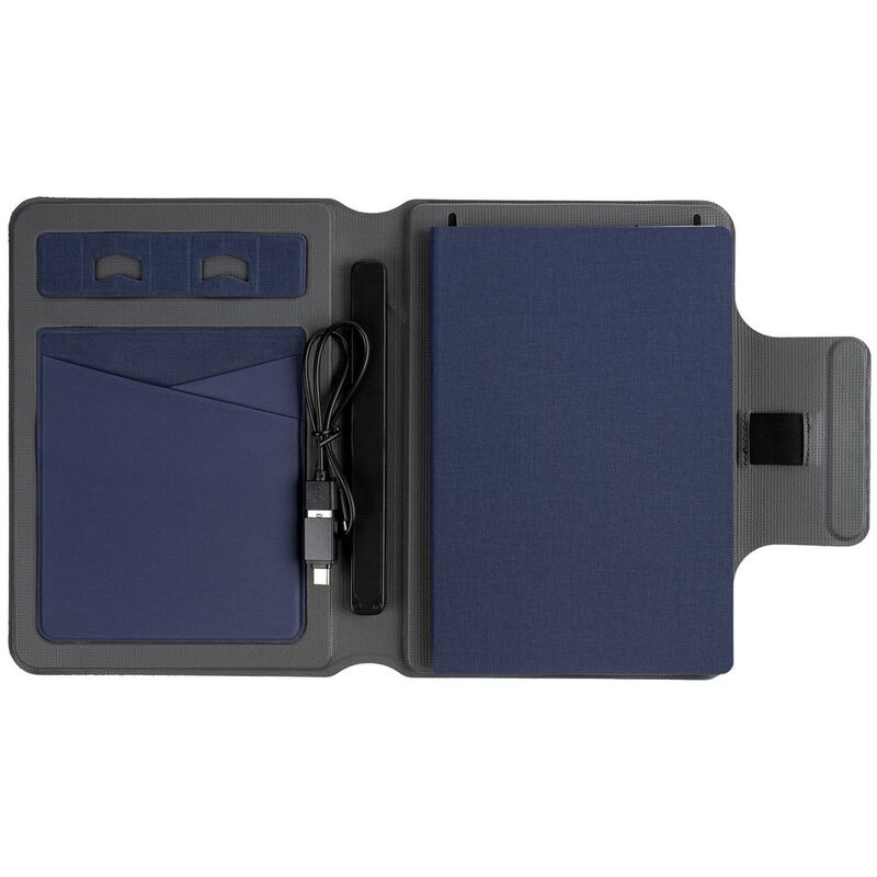 Органайзер с блокнотом и аккумулятором Oiro, синий арт.22001.40