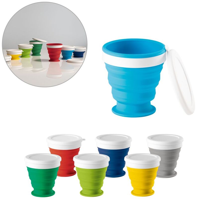 Складной стакан с крышкой Astrada, красный арт.74762.50