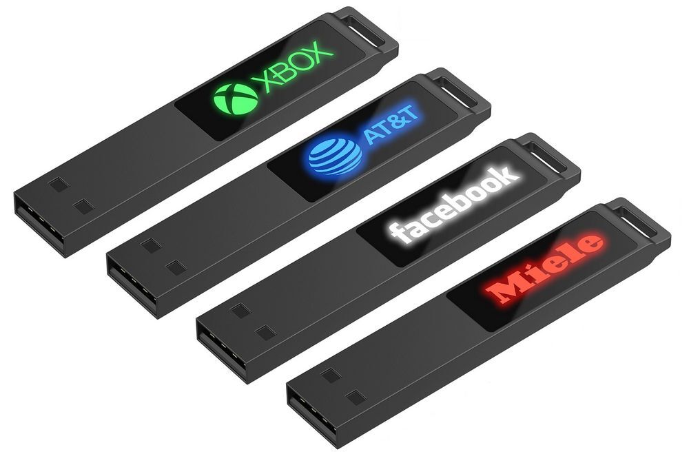 Флешка markBright Black с зеленой подсветкой, 32 Гб арт.21023.92