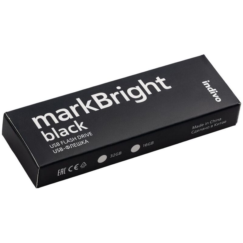 Флешка markBright Black с зеленой подсветкой, 32 Гб арт.21023.92